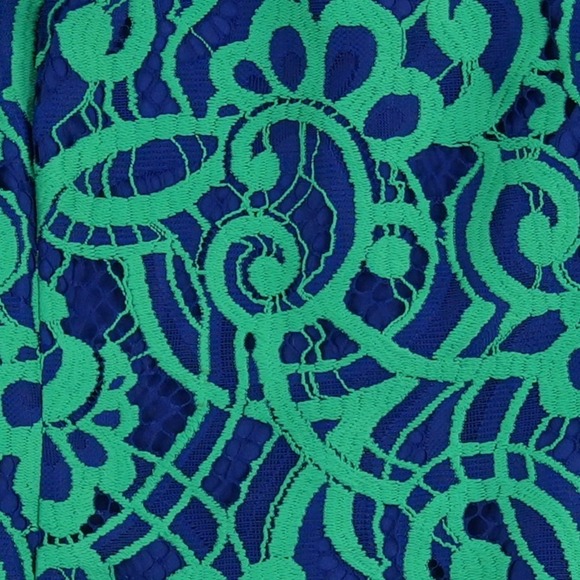 Lilly Pulitzer Women's Size 6 Green Blue Floral Lace Sheath Dress 3/4 Sleeve - Picture 4 of 8